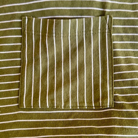 Talbots Olive Striped Short Sleeve Tee - Picture 5 of 5